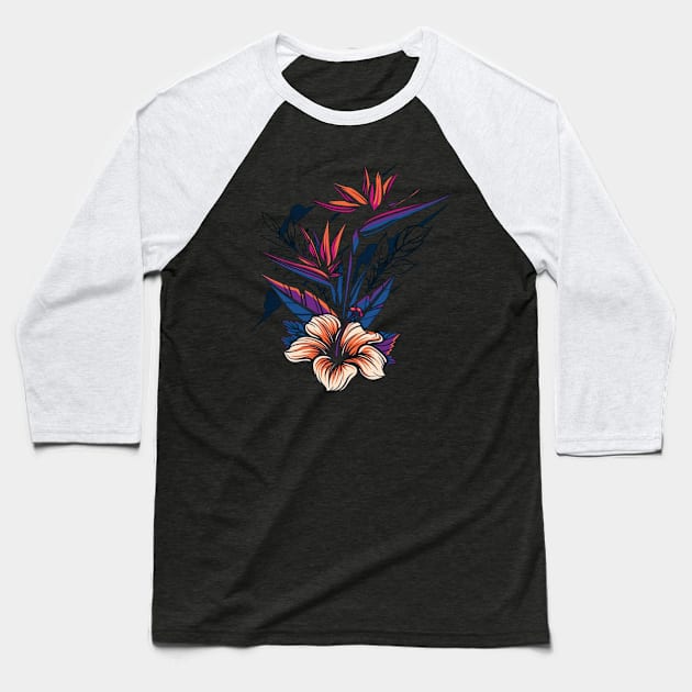 Flower Baseball T-Shirt by Marion Fe